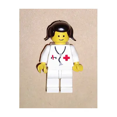  Doctor - Stethoscope, White Legs, Black Pigtails Hair