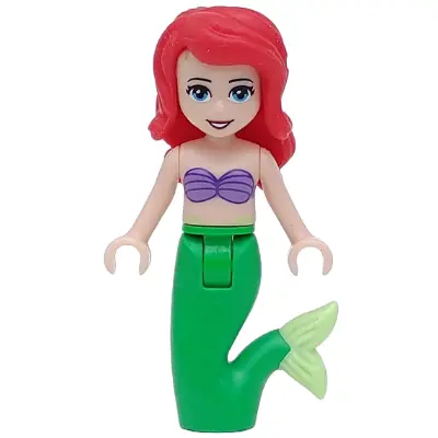  Ariel, Mermaid (Light Nougat) - Medium Lavender Shell Bra Top, Bright Green Tail, Medium Azure Eyes