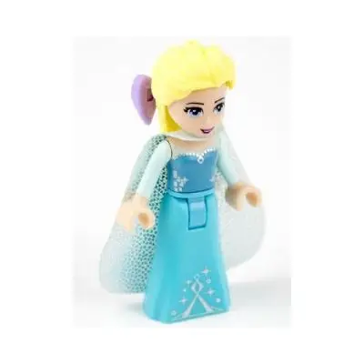  Elsa - Sparkly Light Aqua Cape, Lavender Hair Bow