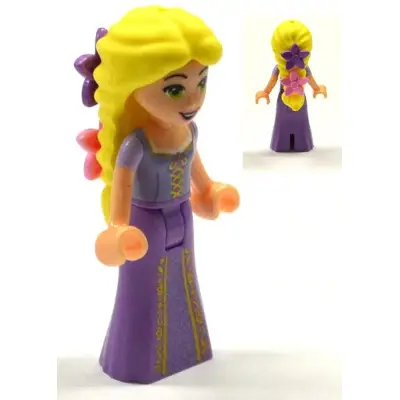  Rapunzel - Mini Doll, Bright Pink and Dark Purple Flowers
