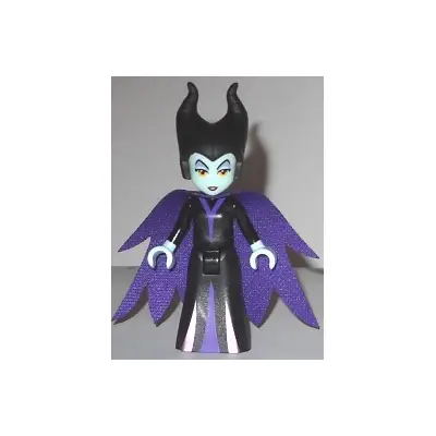  Maleficent - Mini Doll, Lavender Eye Shadow, Red Lips, Dark Purple Cape