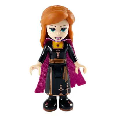  Anna - Black Dress, Magenta and Dark Purple Cape, Wide Smile