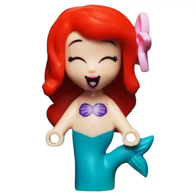 Ariel, Mermaid (Light Nougat) - Micro Doll, Bright Pink Flower, Closed Eyes