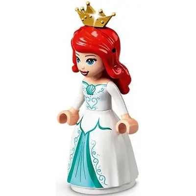  Ariel, Human (Light Nougat) - White Dress, Pearl Gold Tiara