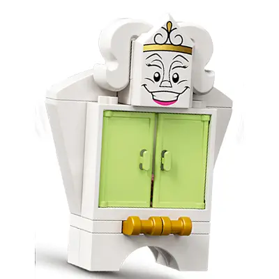  Wardrobe - Yellowish Green Doors, Printed Face on Tile, Modified 2 x 3 Pentagonal, Drawer Handles