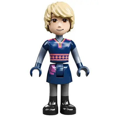  Kristoff - Dark Blue Tunic, Black Boots and Sand Blue Sleeves, Black Grin