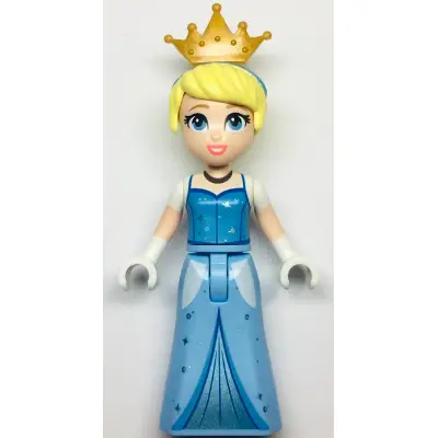  Cinderella - Bright Light Blue and Metallic Light Blue Dress, Medium Blue Top, Pearl Gold Tiara