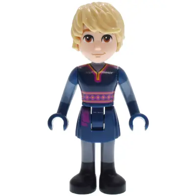  Kristoff - Dark Blue Tunic, Black Boots and Sand Blue Sleeves, Medium Nougat Smile