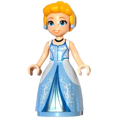  Cinderella - Bright Light Blue and Metallic Light Blue Ball Gown, Bright Light Orange Hair