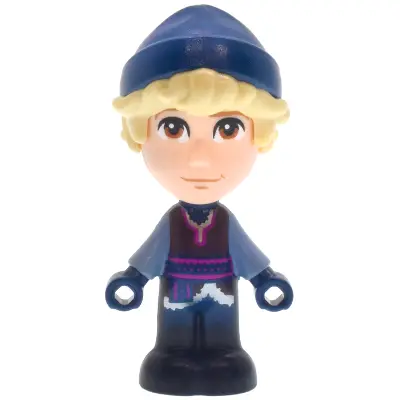  Kristoff - Micro Doll, Dark Brown Shirt, Dark Blue Shorts and Beanie, Closed Mouth Grin
