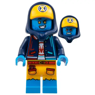  Logan - Minifigure, Dark Blue Jacket, Bright Light Orange Cap