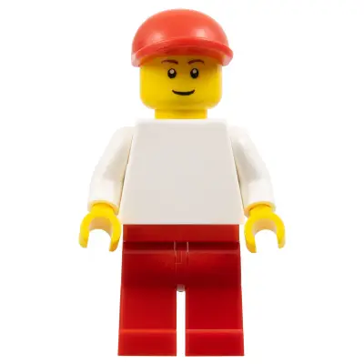  Lifeguard - Plain White Torso with White Arms, Red Legs, Red Cap