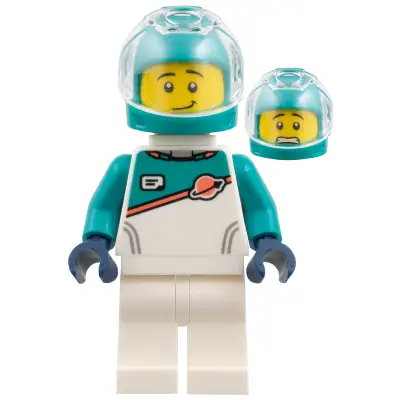 Astronaut - White Spacesuit with Dark Turquoise Panel and Sleeves, Dark Turquoise Helmet