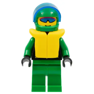  Extreme Team - Green, Green Legs, Green Helmet, Life Jacket, Trans-Dark Blue Visor