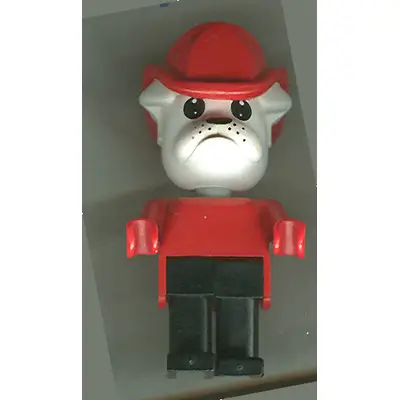  Fabuland Bulldog - Buster Bulldog (Fireman), White Head, Red Fire Helmet and Top