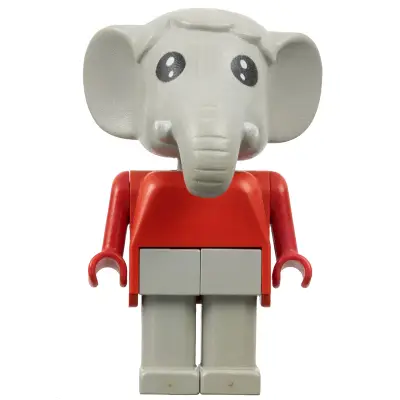  Fabuland Elephant - Edward Elephant, Light Gray Legs, Red Top and Arms