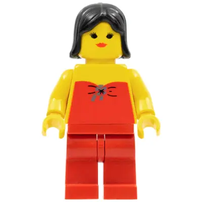  Red Halter Top - Red Legs, Black Female Hair