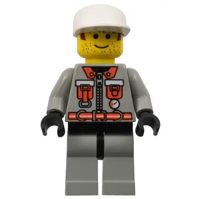  Fire - City Center 5, Light Gray Legs with Black Hips, White Cap, Brown Sideburns