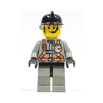  Fire - City Center 3, Light Gray Legs with Black Hips, Black Fire Helmet