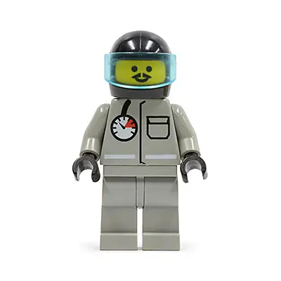  Fire - Air Gauge and Pocket, Light Gray Legs, Moustache, Black Helmet, Trans-Light Blue Visor