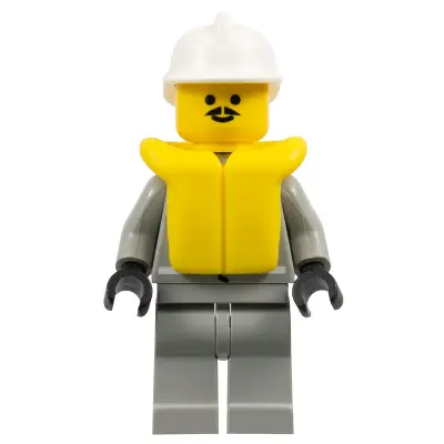  Fire - Air Gauge and Pocket, Light Gray Legs, White Fire Helmet, Life Jacket