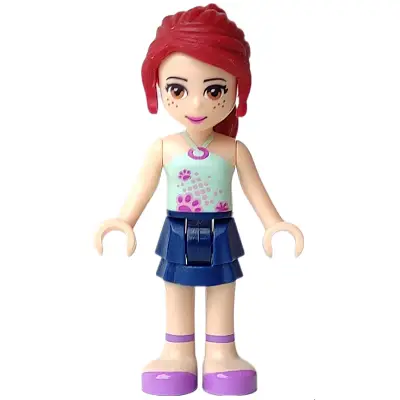  Friends Mia - Dark Blue Layered Skirt, Light Aqua Halter Neck Top