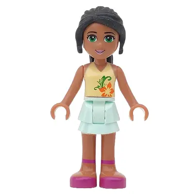  Friends Nicole - Light Aqua Layered Skirt, Bright Light Yellow Top