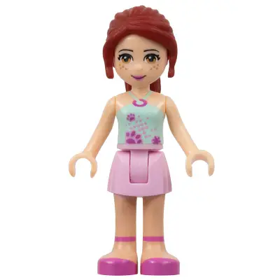  Friends Mia - Bright Pink Skirt, Light Aqua Halter Neck Top