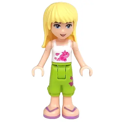  Friends Stephanie - Lime Cropped Trousers, White Top