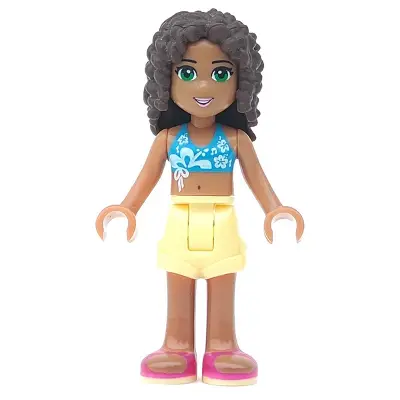  Friends Andrea - Bright Light Yellow Shorts, Dark Azure Bikini Top