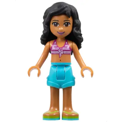  Friends Kate - Medium Azure Shorts, Striped Bikini Top