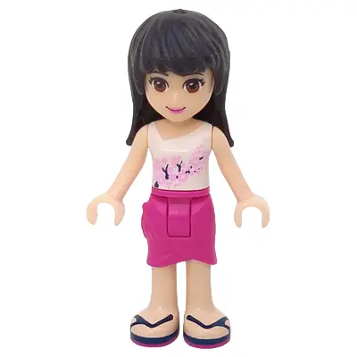  Friends Maya - Magenta Wrap Skirt, White Top