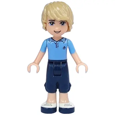  Friends Andrew - Dark Blue Cropped Trousers, Bright Light Blue Polo Shirt