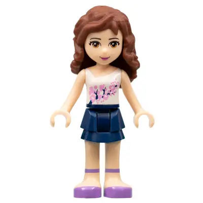  Friends Olivia (Light Nougat) - Dark Blue Layered Skirt, White Top