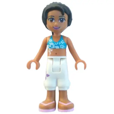  Friends Joanna - White Cropped Trousers, Dark Azure Bikini Top