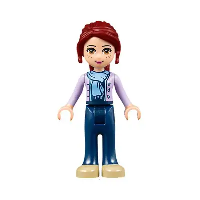  Friends Mia - Dark Blue Trousers, Medium Lavender Jacket with Scarf