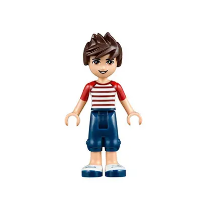  Friends Noah - Dark Blue Cropped Trousers, Red and White Striped Top
