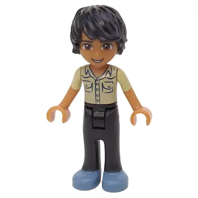  Friends Matthew - Black Trousers, Khaki Shirt