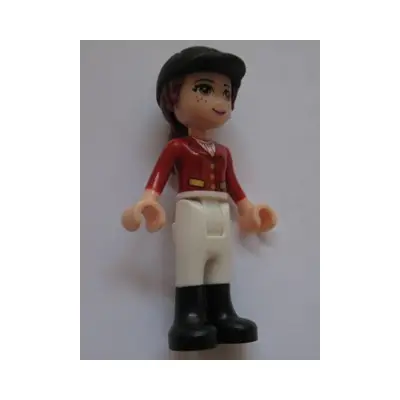  Friends Mia - White Riding Pants, Red Jacket, Black Riding Helmet