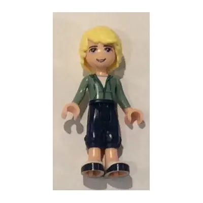  Friends Ben - Dark Blue Cropped Trousers, Sand Green Sweatshirt