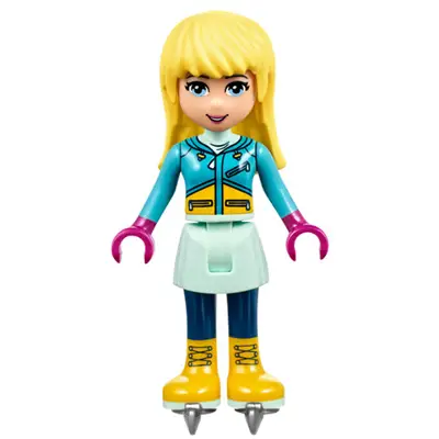  Friends Stephanie - Light Aqua Skirt, Dark Azure Top, Ice Skates