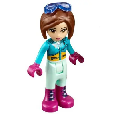  Friends Amy - Light Aqua Trousers, Dark Azure Top, Glasses