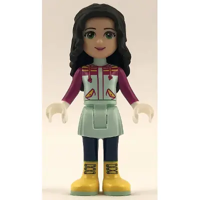  Friends Emma - Light Aqua Skirt, Magenta Top, Dark Blue Leggings and Yellow Boots