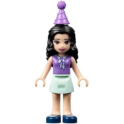  Friends Emma - Light Aqua Skirt, Medium Lavender Top and Party Hat