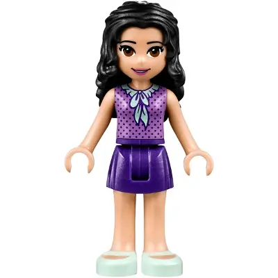  Friends Emma - Dark Purple Skirt, Medium Lavender Top, Light Aqua Shoes