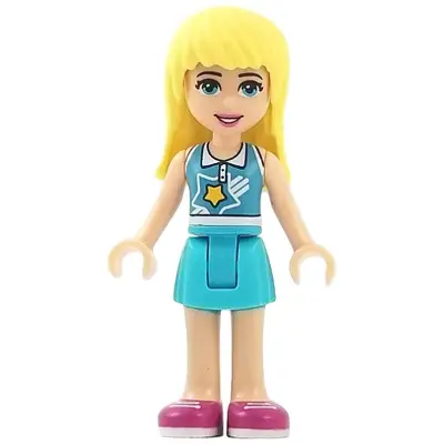  Friends Stephanie - Medium Azure Skirt, Medium Azure and White Top