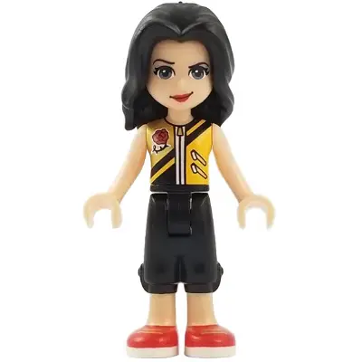  Friends Vicky - Black Cropped Trousers, Bright Light Orange Vest