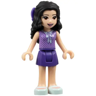  Friends Emma - Dark Purple Skirt, Medium Lavender Top, Light Aqua Shoes, Dark Purple Bow