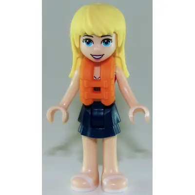  Friends Stephanie - Dark Blue Layered Skirt, Magenta and Medium Blue Swimsuit Top, Life Jacket