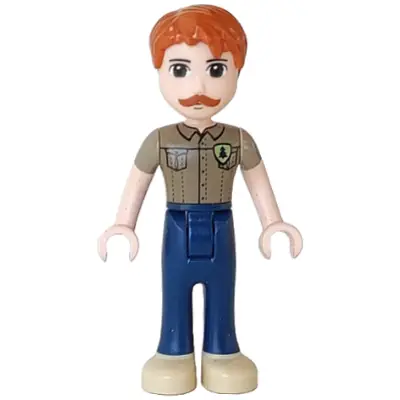  Friends Angus - Dark Blue Trousers, Dark Tan Shirt with Pockets